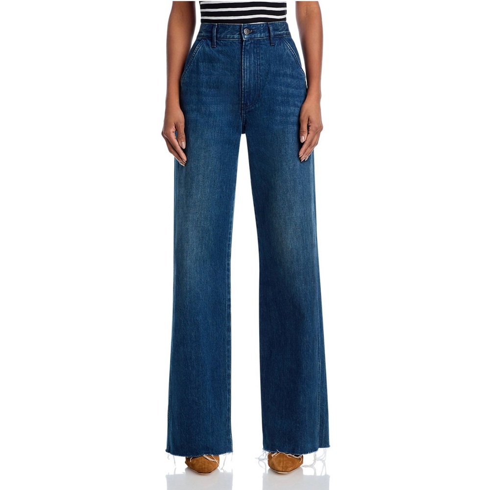 Veronica Beard Taylor High Rise Wide Leg Jeans in Northern Lights